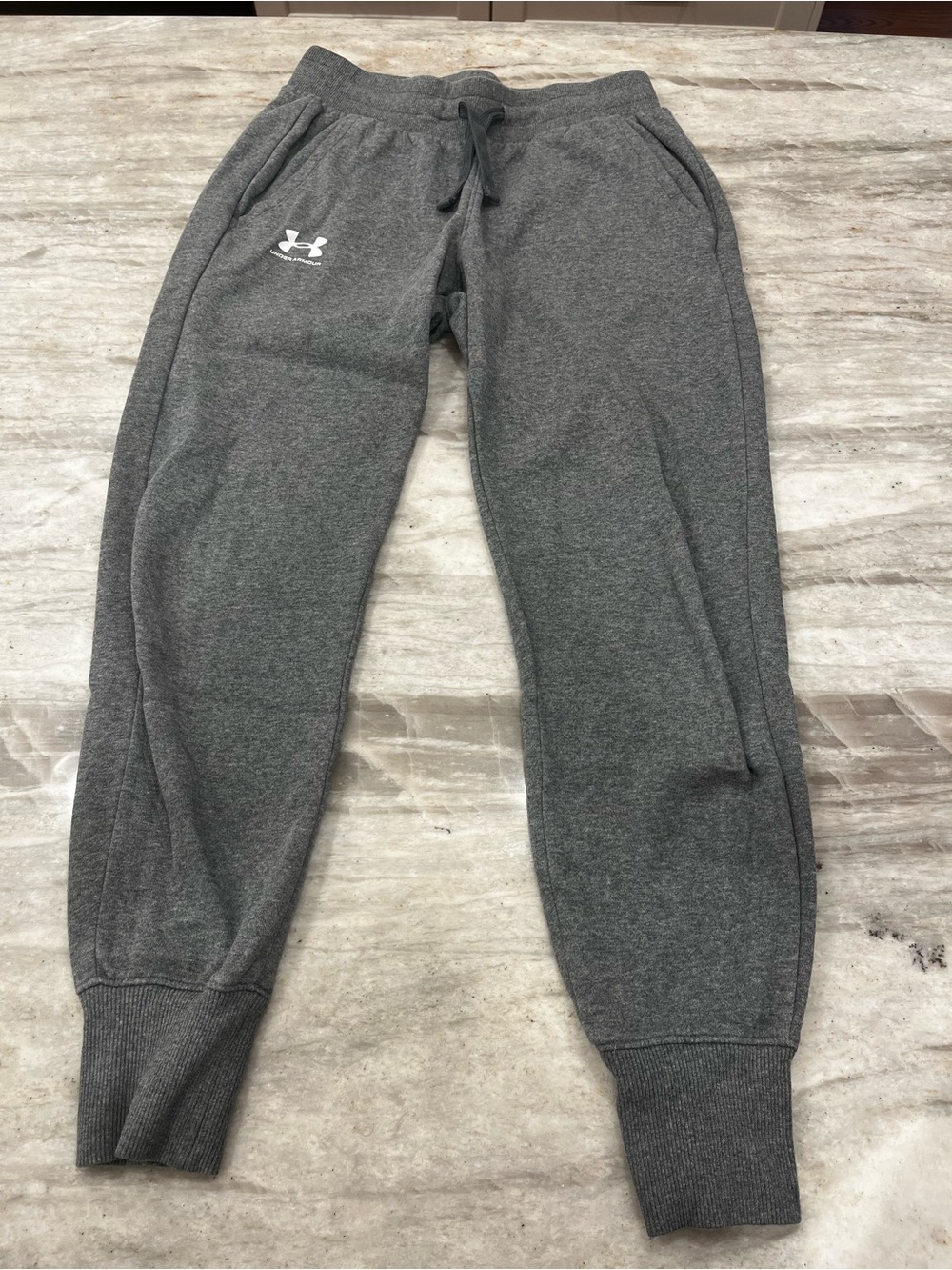 Under Armour Womens Gray Fleece Joggers with Logo